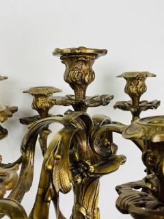 Pair of Louis XVI Style Gilt Bronze Candelabra Cherub Florentine Form - 2922658