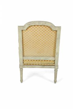 Pair of Louis XVI Style Gold Upholstered Fauteuils Armchairs - 2798239