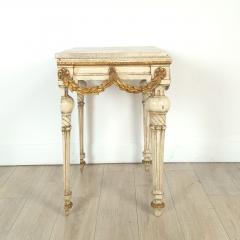 Pair of Louis XVI Style Painted and Gilt Stone Top Consoles Sweden circa 1900 - 4141425