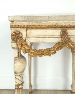 Pair of Louis XVI Style Painted and Gilt Stone Top Consoles Sweden circa 1900 - 4141426