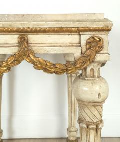 Pair of Louis XVI Style Painted and Gilt Stone Top Consoles Sweden circa 1900 - 4141427