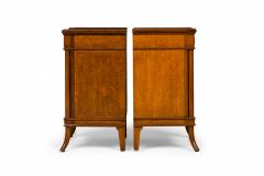 Pair of Louis XVI Style Parquetry Veneer Bedside Table Commodes - 4170658