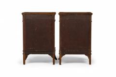 Pair of Louis XVI Style Parquetry Veneer Bedside Table Commodes - 4170660