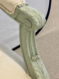 Pair of Louis XVI Style Throne or Arm Chairs Paint Decorated Frames - 2969858