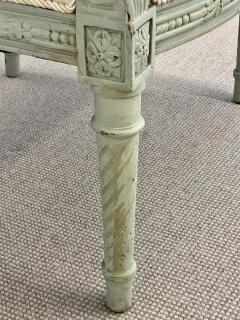 Pair of Louis XVI Style Throne or Arm Chairs Paint Decorated Frames - 2969863