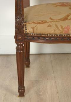 Pair of Louis XVI Style Walnut Beech Part Gilt Armchairs - 4153068