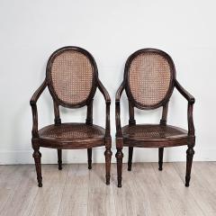 Pair of Louis XVI Walnut Chairs without Cushions Italy circa 1790  - 3290658