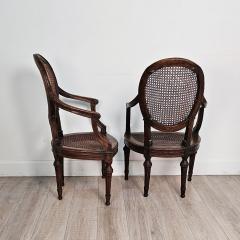 Pair of Louis XVI Walnut Chairs without Cushions Italy circa 1790  - 3290662