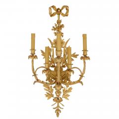 Pair of Louis XVI style gilt bronze sconces - 1874735