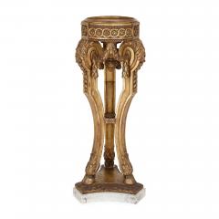 Pair of Louis XVI style giltwood and marble pedestals - 2631735