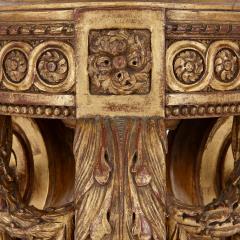 Pair of Louis XVI style giltwood and marble pedestals - 2631741