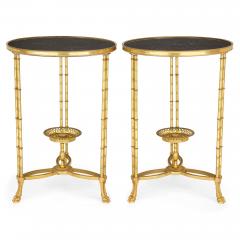 Pair of Louis XVI style marble and ormolu occasional tables - 4584893