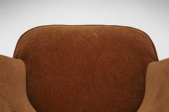 Pair of Lounge Chairs Upholstered in Burnt Orange Mohair Norway 1940s - 4505735