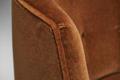 Pair of Lounge Chairs Upholstered in Burnt Orange Mohair Norway 1940s - 4505738