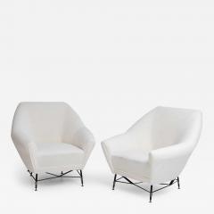 Pair of Lounge Chairs attr to Andrea Bozzi Italy 1940s - 3612941