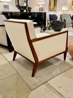 Pair of Low Profile Lounge Chairs with Exposed Walnut Frame 1950s - 3478657