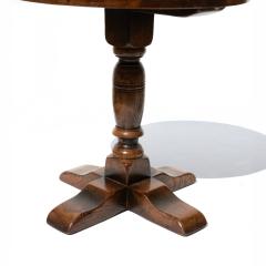 Pair of Low Round Oak Cocktail Tables with Turned Column Supports - 4424306