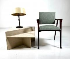 Pair of Low Triangular Travertine Tables Up Up 1970s - 4516240