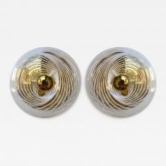 Pair of Lucite Spiral and Brass Sconces Italy 1970s - 4103103
