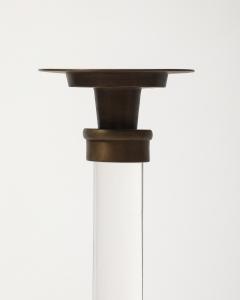Pair of Lucite and Bronze Candlesticks 20th C - 4696043