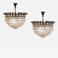 Pair of Luxurious Crystal Chandelier Italy 1940 - 2279553