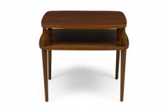 Pair of M SInger and Sons American Mid Century Teak Two Tier Side Tables - 4172389