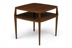 Pair of M SInger and Sons American Mid Century Teak Two Tier Side Tables - 4172392