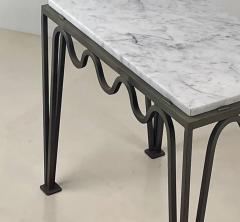 Pair of M andre Verdigris and Marble Side or End Tables by Design Fr res - 2869081