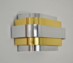Pair of MId Century Brass and Chrome Wall Sconces - 1236364