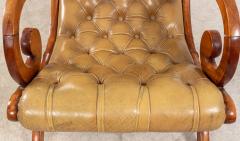Pair of Mahogany Campaign Style Lounge Chairs Ottoman - 1401849