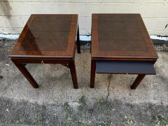 Pair of Mahogany Chinese Chippendale Style End Tables with Writing Surfaces - 4453125