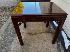 Pair of Mahogany Chinese Chippendale Style End Tables with Writing Surfaces - 4453126