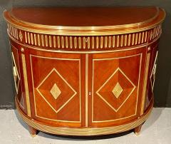 Pair of Mahogany Demilune Servers Commodes Nightstands Russian Neoclassical - 2933705