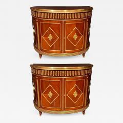 Pair of Mahogany Demilune Servers Commodes Nightstands Russian Neoclassical - 2940020