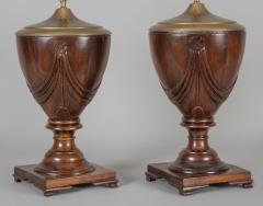 Pair of Mahogany Urn Shaped Lamps - 1239497