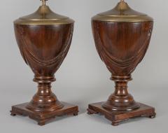 Pair of Mahogany Urn Shaped Lamps - 1239501