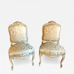 Pair of Maison Jansen Slipper Chairs in Scalamandre Upholstery in Fine Frames - 2970875