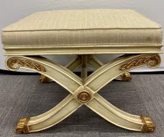 Pair of Maison Jansen Style X Form Benches or Footstools Ivory And Parcel Gilt - 2918725