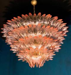 Pair of Majestic Pink Murano Palmette Chandelier - 2560274