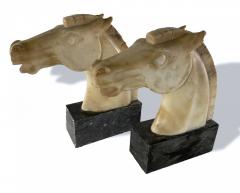 Pair of Marble Horse Head Bookends - 4197431