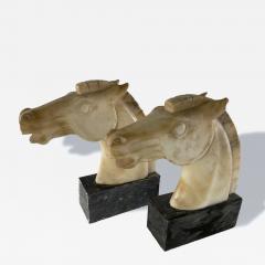 Pair of Marble Horse Head Bookends - 4230679