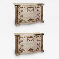 Pair of Marble Top Commodes Stamped Jansen - 3019346