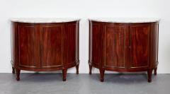 Pair of Marble Top Demilune Baltic Commodes - 3447089