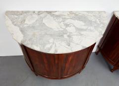 Pair of Marble Top Demilune Baltic Commodes - 3447092