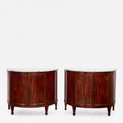 Pair of Marble Top Demilune Baltic Commodes - 3448341