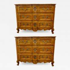 Pair of Marble Top Louis XV Style Commodes Chests Attributed to Maison Jansen - 2957047