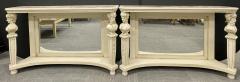 Pair of Marble Top Painted Pier Console Tables - 2950704
