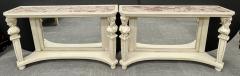 Pair of Marble Top Painted Pier Console Tables - 2950705