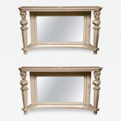 Pair of Marble Top Painted Pier Console Tables - 2957062