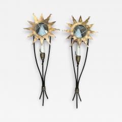 Pair of Mark Brazier Jones Copper Star Sconces Olympia Hand Hammered - 2791039